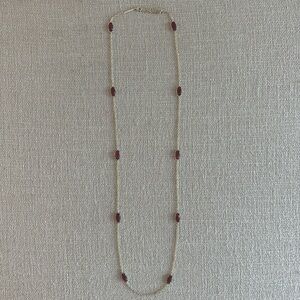 Kendra Scott Long Pendant Gold and Ruby Necklace